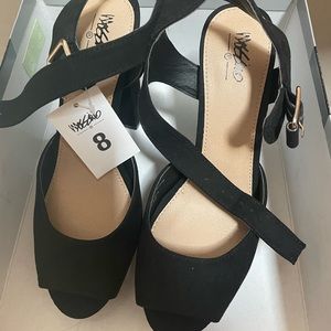 NEW Massimo Supply Co. Black Coco Heels
